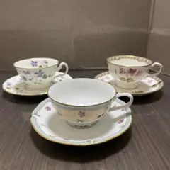 Noritake 花柄カップ・ソーサー 3点セット
