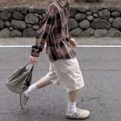 膝下丈 Archive city jorts half baggy pants