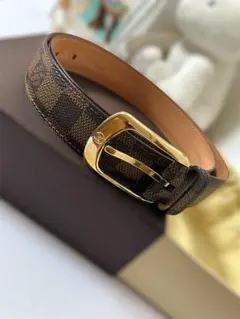 ✨鑑定済み✨LOUIS VUITTON ダミエ レザーベルト 46/115 LOUIS VUITTON ルイヴィトン ベルト メンズ ベルトダミエ