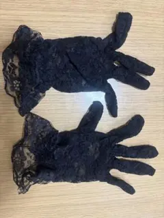 ブラック レース ショートグローブ