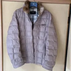 バーバリーブラックレーベル ファー ダウンジャケット キルティング 襟ファー