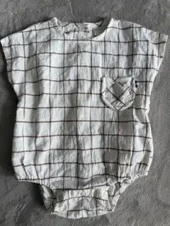 tete a tete チェック柄ロンパース 70