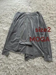 K♦︎モガ　デザインカットソー　アシンメトリー　グレー　M ウォッシャブル