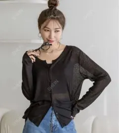 【翌日発送】SHEIN 黒 リブ編み 長袖カーディガン ボレロ