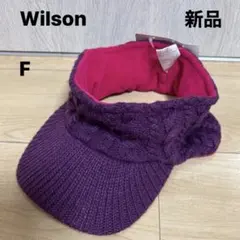 新品　ウィルソン ニットサンバイザー F パープル系 ゴルフ ニット帽 帽子のサムネイル