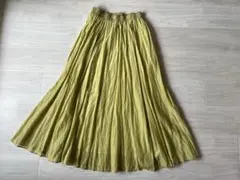 フレアスカート 黄緑色