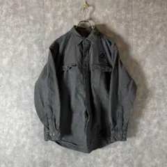 RED HEAD ネルシャツ XL グレー 企業物 刺繍ロゴ コロラド州　古着