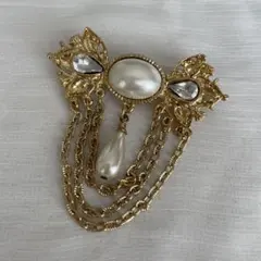 アンティーク　パールブローチ