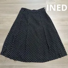 INED ドットスカート　膝丈