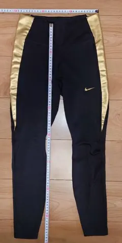 S】ナイキ Nike レギンス ブラックサイドゴールド