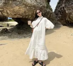 Acka puff sleeve shirt one-pieceのサムネイル