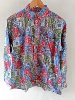 メンズ　バンダナ柄 長袖シャツ