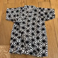 白黒幾何学模様 甚平