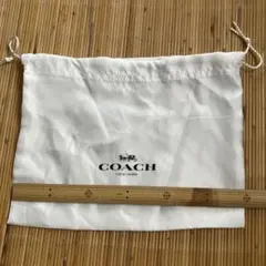 COACH ホワイトドロースト　ナイロン巾着