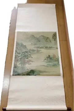 掛け軸 水墨画 石道人筆 山水 - メルカリ