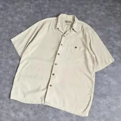 カ*メ様 90s CAFE RAVANA シルク オープンカラー シャツ 無地のサムネイル