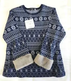 【新品未使用】BEBE 雪の結晶柄 トレーナー グレー