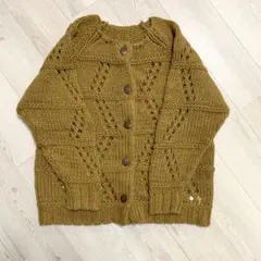 Samansa Mos2 サマンサモスモス ジグザグ透かし編み前後着ニット