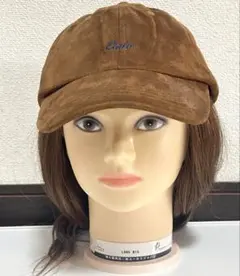 ハニーズ　ロゴ入りベロア素材　秋冬　ブラウンキャップ