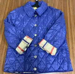 バーバリー キッズ キルティングジャケット 青ブルー4y100cm