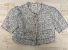 one after another NICE CLAUP 半袖ツイードジャケット