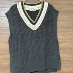 Samansa Mos2 ニットベスト グレー フリーサイズ
