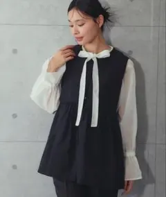 定価22000円◇新品タグ付き◇ヤマダヤ◇パールブローチ付きぺプラム