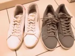 PUMA ホワイト グレー スニーカー　2足セット 26cm　26.5cm