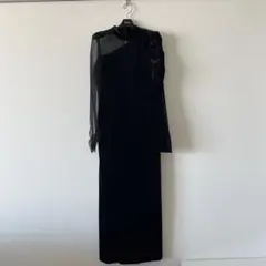 ブラック シースルー袖 ロングドレスのサムネイル