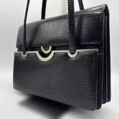 黒 エナメルレザー ハンドバッグ