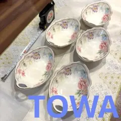 お値下げ　TOWA 花柄陶器ボウル 小鉢5個セット