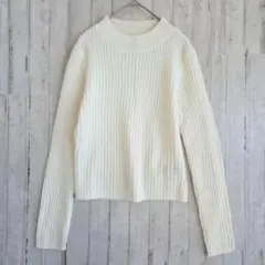 H&M　リブ　ニット　ホワイト　Mサイズ　 シンプル　カジュアル
