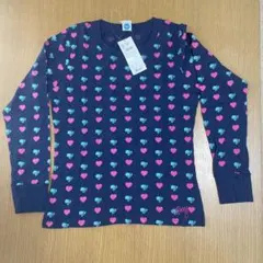 ROXY ロキシー 長袖 Tシャツ ハート柄 ネイビー M