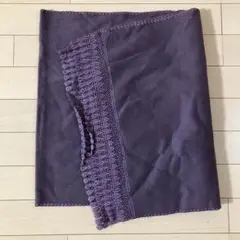 5.13大判ショール ストール パープル 紫 レース 刺繍 スカラップ 膝掛 