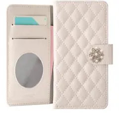COVERARY iPhoneケース SE 手帳型 キルティング パールのサムネイル