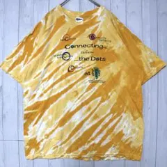 ギルダン クルーネック タイダイ柄 Tシャツ XL 黄色 ビッグサイズ