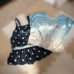 デニム調ハート柄 水着セット 120cm