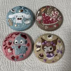 サンリオキャラクター刺繍ピンバッジ4個セット