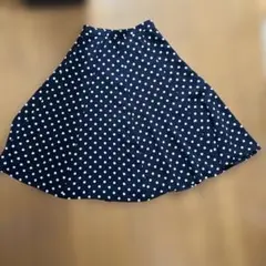 ネイビー ドット柄 フレアスカート 13のサムネイル