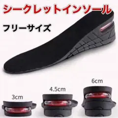 シークレットインソール 3段間 調整 中敷 エアインソール 厚底 身長 アップ