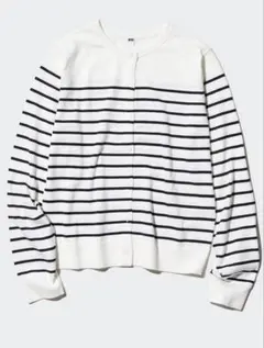 新品未使用　ユニクロボーダークルーネックカーディガン　XL