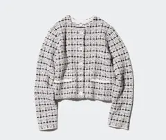 【ユニクロ】ニットショートジャケット Lサイズ オフホワイト