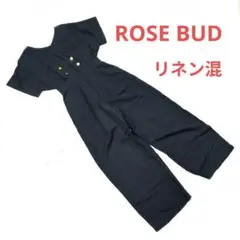 値下げ 良品 ローズバッド ROSE BUD リネン混 オールインワン 紺のサムネイル