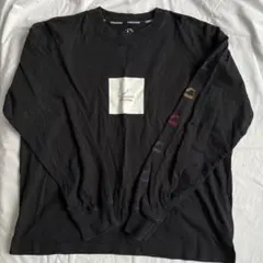 コンバース　オールスター柄　ロングスリーブＴ　クルーネック　黒　ブラック　M