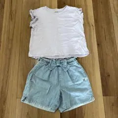 petit main 130 Tシャツとショートパンツセット