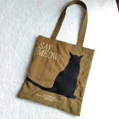 美品　ルタロン　刺繍　メッセージトート　キャメル　バッグ　猫　A4 肩掛け