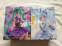 初音ミク ぬーどるストッパーフィギュア 2種セット 雪ミク 紫のコスモス