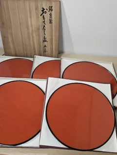 輪島塗 朱塗 柳に椿蒔絵 卓上膳 五枚 共箱 - メルカリ