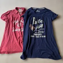 赤とネイビーの半袖Tシャツ2点セット2XL(3L)
