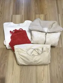 【美品】 レディースワンピース冬服 まとめ売り4点 フリーサイズ